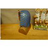 Image 3 : Qty 3 Figurines: Egyptian King Tut Bust, 3 Cat Welcome Statue & Zebra, Misc Sizes