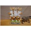 Image 5 : Qty 3 Figurines: Egyptian King Tut Bust, 3 Cat Welcome Statue & Zebra, Misc Sizes