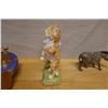 Image 6 : Qty 3 Figurines: Egyptian King Tut Bust, 3 Cat Welcome Statue & Zebra, Misc Sizes