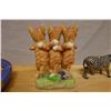 Image 7 : Qty 3 Figurines: Egyptian King Tut Bust, 3 Cat Welcome Statue & Zebra, Misc Sizes