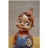 Image 2 : Smiling Ceramic Garden Gnome Figurine 4.5" x 13"H