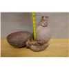 Image 22 : Qty 3 Pre-Columbian Pottery Vessels: Bowl, Flask & Animal Ewer, Misc Sizes (repaired)