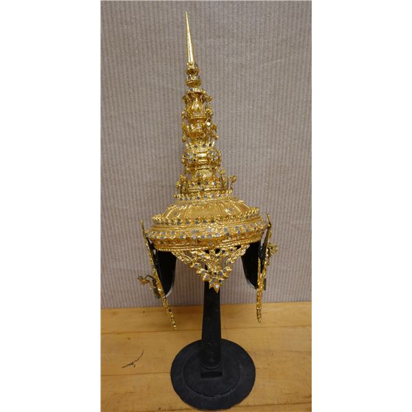 Thai Dance Headdress on Stand 7" Dia, 18"H