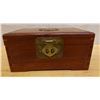 Image 1 : Chinese Rosewood Jewelry Box w/ Metal Handles 9" x 6.5" x 4.5"H