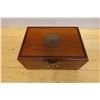 Image 2 : Chinese Rosewood Jewelry Box w/ Metal Handles 9" x 6.5" x 4.5"H