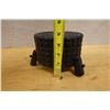 Image 8 : Round Container on 3 Legs w/ Hinged Lid 6.5" Dia, 4.5"H