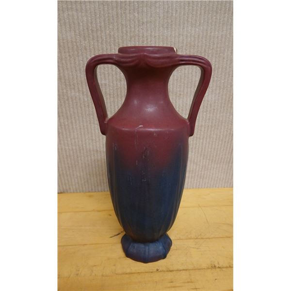 Van Briggle Yucca Leaf Pottery Vase w/ 2 Handles 6" x 13"H (chipped)
