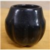 Image 1 : Santa Clara Pueblo Black Pottery Bowl Signed by Maria Popov 3.25" Dia, 4"H