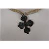 Image 2 : Beaded Necklace w/ Metal Patina Cross Pendant 34"L