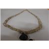 Image 3 : Beaded Necklace w/ Metal Patina Cross Pendant 34"L