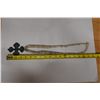 Image 6 : Beaded Necklace w/ Metal Patina Cross Pendant 34"L