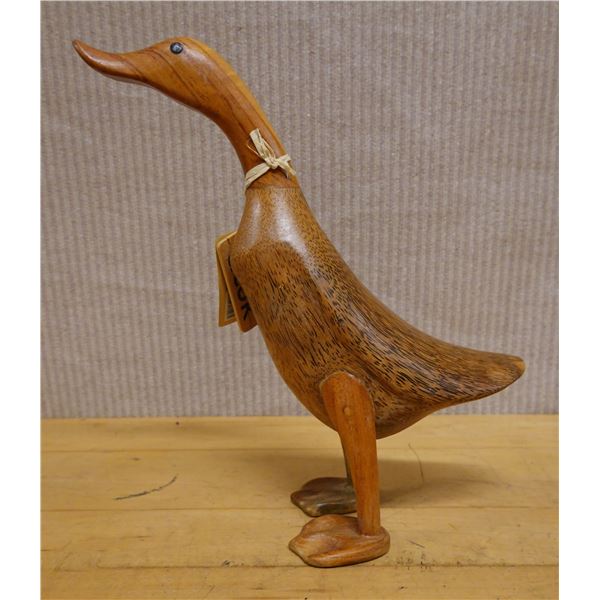 Carved Wooden Duck Named Chris 11" x 11"H