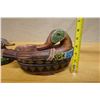 Image 9 : Qty 2 Wooden Beaded Duck Boxes 11" x 6"H