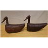 Image 1 : Qty 2 Carved Wooden Korean Wedding Ducks 10" x 7"H