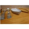 Image 3 : Floral Leaf Dish, Woven Tray, Stoneware Plate & 2 Metal Utensils, Misc Sizes