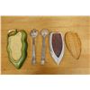 Image 5 : Floral Leaf Dish, Woven Tray, Stoneware Plate & 2 Metal Utensils, Misc Sizes