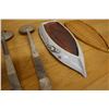 Image 7 : Floral Leaf Dish, Woven Tray, Stoneware Plate & 2 Metal Utensils, Misc Sizes