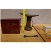 Image 13 : Set Japan Tea Ceremony Utensils: Tiered Lacquer Box, Wooden Stand, Plaque, Spoon, etc Misc Sizes