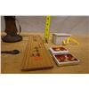 Image 14 : Set Japan Tea Ceremony Utensils: Tiered Lacquer Box, Wooden Stand, Plaque, Spoon, etc Misc Sizes