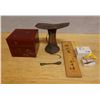 Image 1 : Set Japan Tea Ceremony Utensils: Tiered Lacquer Box, Wooden Stand, Plaque, Spoon, etc Misc Sizes