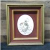 Image 1 : European Porcelain Lady Mounted in Frame 19.5" x 22"