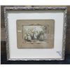 Image 1 : Chinese Photo 3 Friends in Winter Qing Dynasty Circa 1900, 13.5" x 12", Framed