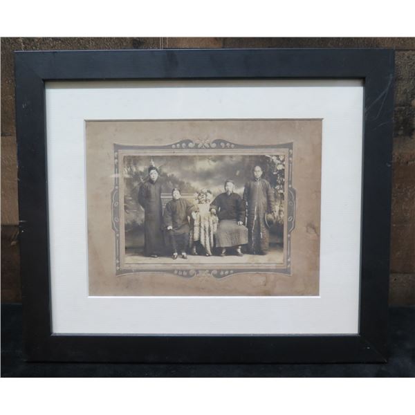 Chinese Photo 4 Men in Robes, 13" x 11", Framed