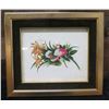 Image 1 : Chinese Floral Pith Painting 13" x 11", Framed