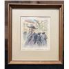 Image 1 : Mea Shehrim Hand Colored Etching by Ira Moskowitz 11" x 12.5", Framed & Matted