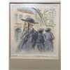 Image 2 : Mea Shehrim Hand Colored Etching by Ira Moskowitz 11" x 12.5", Framed & Matted