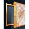 Image 5 : Marble Chess Board w/ Drawer in Koa Frame 14" x 14"