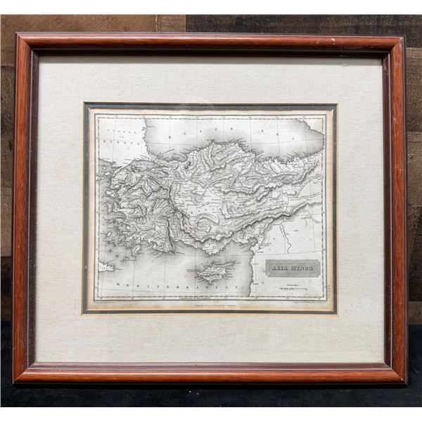 Map of Asia Minor 16.5" x 15", Framed & Matted