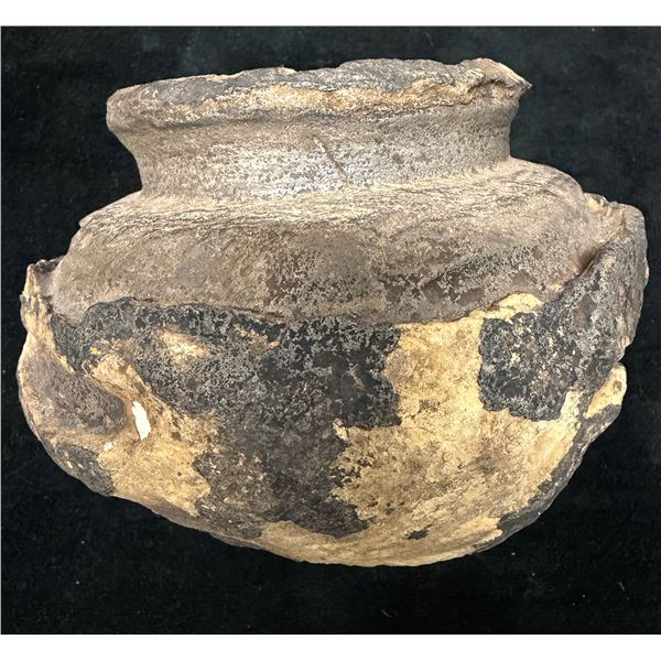 Vintage Earthenware Vessel 6" Dia, 4"H
