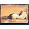 Image 1 : Reclining Nude Woman Oil Painting Circa 1970's by Kikjyama 24" x 16.5", Unframed on Wood