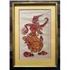 Image 1 : Thai Temple Rubbing Artwork 16.5" x 13.5", Framed