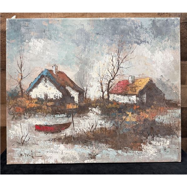 European Landscape Scene Artwork 24" x 20", Unframed
