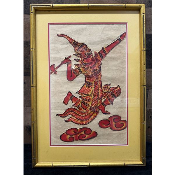 Thai Temple Rubbing Artwork 17" x 24", Framed
