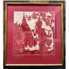 Image 1 : Thai Temple Rubbing Artwork 24" x 26.5", Framed