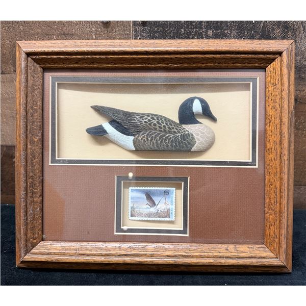 Duck 3-D Artwork w/ Stamp 12" x 10", Framed