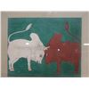 Image 3 : Qty 2 Asian Folk Artworks, Framed & Matted 15" x 14"