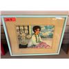 Image 1 : Hawaiian Woman Artwork by Diana Hansen Young, 21" x 17", Framed & Matted