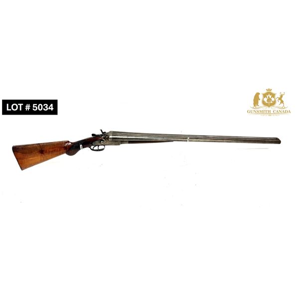 NEWMAN BROS, 12GA SIDE BY SIDE SHOTGUN DAMASCUS STEEL