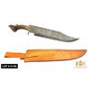 Image 1 : CUSTOM BOWIE KNIFE MADE OF DAMASCUS STEEL AND STAGHORN HANDLE