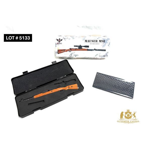 RW MINI - MAUSER M98 SET OF MINIATURE M98 MISSING SCOPE AND SILENCER