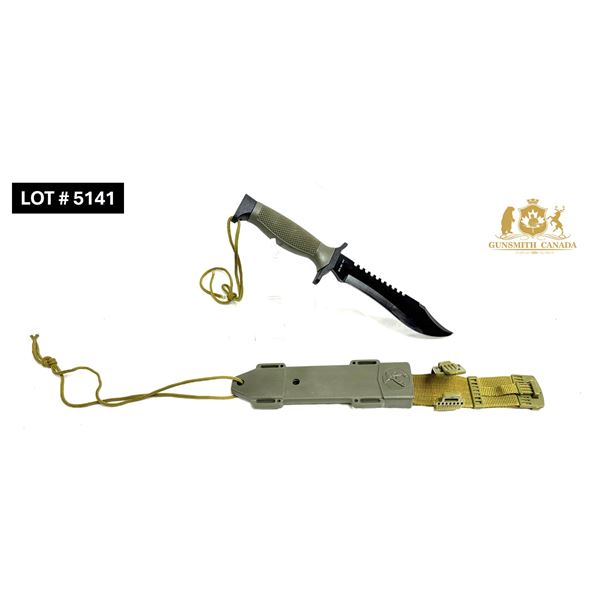 SNAKE EYE TACTICAL GREEN KNIFE WITH SHEATH