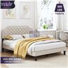 Image 1 : Tulip Bed frames- New in Box (Cream Fabric)