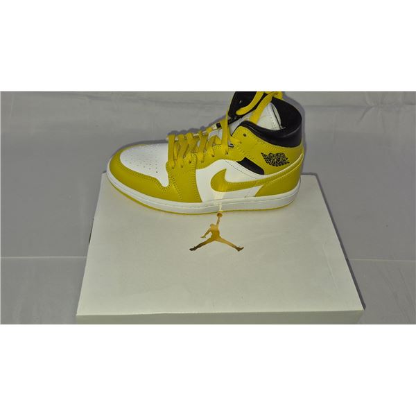 Nike WMNS Air Jordon 1 MID (White/Vivid Sulfur-Black)