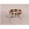 Image 1 : A Ladies 14 kt Yellow Gold, Diamond and Ruby Ring,