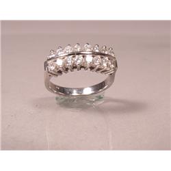 A Ladies 14 kt White Gold and Diamond Ring,