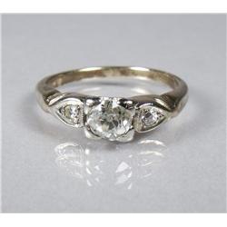 A Ladies 14 kt Rose and White Gold, Diamond Ring,